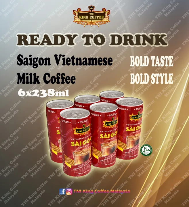 TNI King Coffee RTD Ca Phe Sua Da Sai Gon (Vietnamese Iced Milk Coffee ...