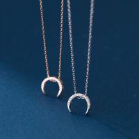 [COD] Ai Luoqi s925 silver diamond moon necklace ins style niche design sense temperament neck Y00181