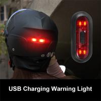 Bike Taillight USB Rechargeable Motorcycle Bicycle Helmet Taillamp Safety Signal Warning Lamp Waterproof LED Light Rear Lamp Adhesives Tape