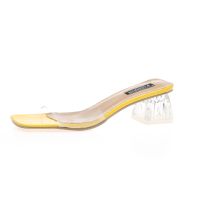 Womens High-heeled Sandals Crystal Open-toe Fashion Mid-heel Transparent Heels(34-43)