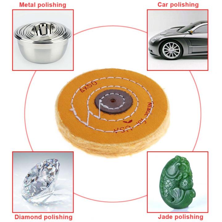 chgimposs-4นิ้วผ้าล้อสำหรับขัดเจียล้อผ้าฝ้ายขัดเครื่องบดที่ขัดให้เงาแผ่นผ้าฝ้ายสำหรับขัดโลหะรถขัด