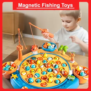 Kids Electric Fishing Game Toy Play Set with 3 Ducks,3 Fish,2