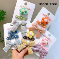 Thorn Tree 3 ชิ้นเด็กสาวกิ๊ฟติดผมดอกไม้โบว์เด็กน่ารักตกแต่งเครื่องประดับผมชุด