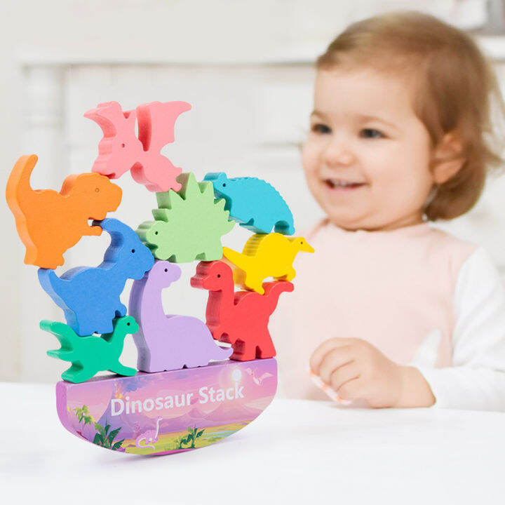 Children's building blocks puzzle assembled toys wooden largeparticle