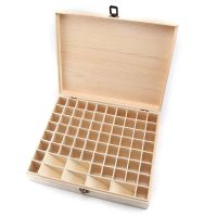 74 Grid Wooden Essential Oil Box Essential Oil Storage Box Solid Gift Box 896A