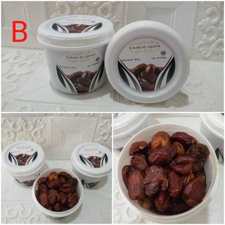 Kurma Sukari Al Qassim Madinah Kemasan Ember 850gram Kurma Sukari Raja Kemasan Bucket Premium 8639