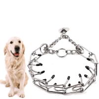 Adjustable Pet Choke Collars Stainless Steel Detachable Puppy Chain Necklace Metal Prong Collar Dog Anti Pull Training Collar