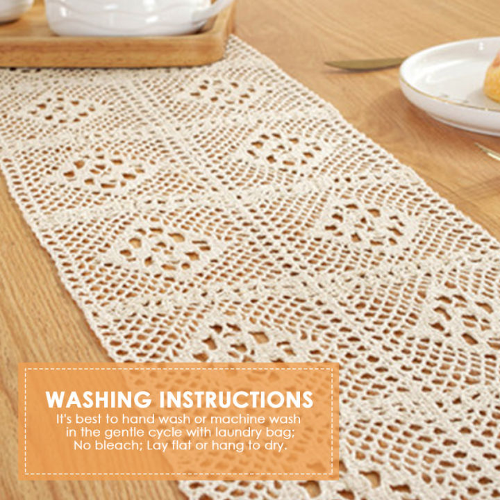 9-5-x-71-beige-macrame-table-runner-ลูกไม้โครเชต์สี่เหลี่ยมหรูหราธงอาหารค่ำสไตล์โบฮีเมียน