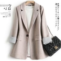 COD DSFGERRTYTRRE 【M-4XL】Plus Size Thin Casual Blazer Muslimah Women 3/4-sleeved Loose Suit new top