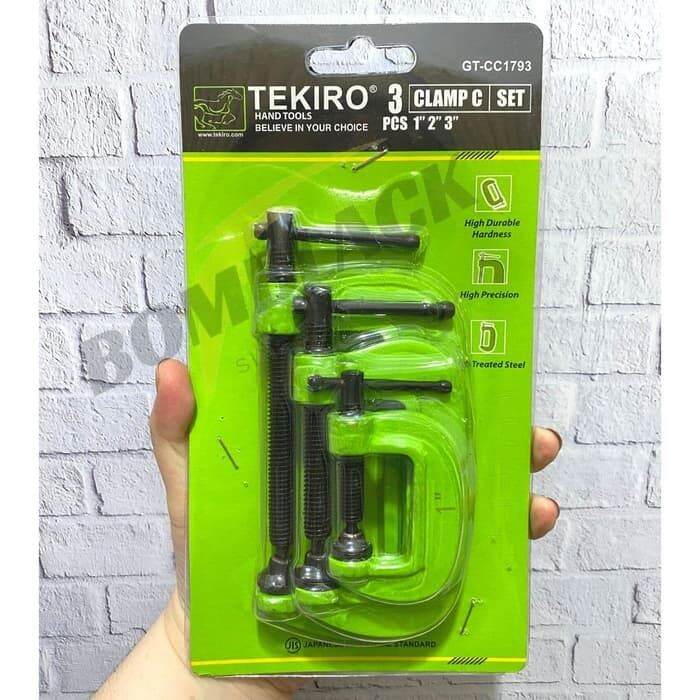 TEKIRO Klem C Set 3 Pcs Clamp C Set Penjepit Catok Kayu 1 2 3 Besi Lazada Indonesia