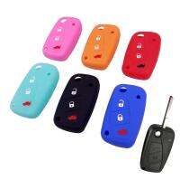 KLL 3 Button Flip Silicone Key Cover Fob Case Fit For Fiat Panda Idea Stilo Punto Ducato Bravo 500 Doblo Grande Minibus Protector