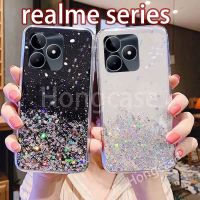 เคสสำหรับ Realme C53 NFC RealmeC53 2023เคสกลิตเตอร์ TPU นุ่มใสเคสโทรศัพท์สีชมพูใสแวววาวกันกระแทก