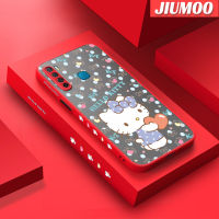 เคส JIUMOO สำหรับ Infinix S5 S5ไลท์ X652ลายการ์ตูนน่ารักลายเฮลโลคิตตี้บางขอบสี่เหลี่ยมด้านข้างดีไซน์ใหม่มีน้ำค้างแข็งโปร่งใสกันกระแทกเคสมือถือแข็งปลอกซิลิโคนคลุมทั้งหมดเคสป้องกันกล้องนุ่ม