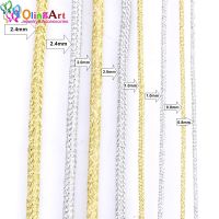 【CW】 OlingArt 0.8mm/1.0mm/2.0mm/2.4mm Gold Silver Thread Color Line Chinese Knot String Knit Cord Ropes Line WireJewelry Making