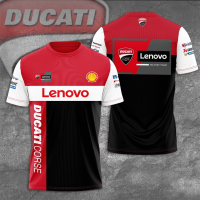 Ducati Corse Lenovo2023 Team MotoGP Racing Audi Sport Riello 3D Summer Mens T-Shirts Short Sleeve  Clothing Female {in store}