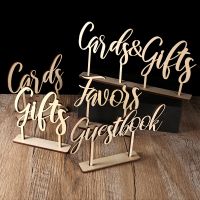 Cards and Gifts Guestbook Favors Table Sign Freestanding Calligraphy Personalized Wedding able decoration Wood Signs Party Decor