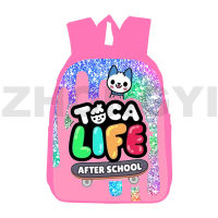 2021New Pink 1216 Inch Toca Boca 3D Backpack Fashion Men Female Canvas Street Sport Bags Toca Life World Game Kids Anime Schoolbag