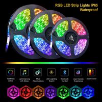 ไฟตกแต่งห้อง ไฟ LED Strip 5050 RGB IP65 กันน้ำ 1M 2M 3M 5M 12V ตัวควบคุมบลูทูธ