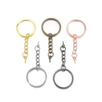 【CW】 10-20pcs/lot Screw Pin Chain keychain Rhodium Gold Keyrings Split Rings With Jewelry Making