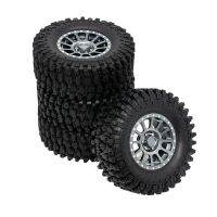 For 1/8 4082/4083 Km 2/3/4/5 Rhinoceros to Climbing Car 2.6-Inch Metal Wheel Hub and Rubber Tire Skin