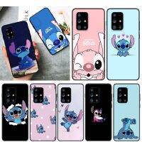 [ขายร้อน]NIQUXIซิลิโคน Disney น่ารัก Lilo Stitch สำหรับ Samsung Galaxy A52S A72 A71 A52 A51 A12 A32 A21S A73 A13 A53 4G 5G สีดำโทรศัพท์กรณี