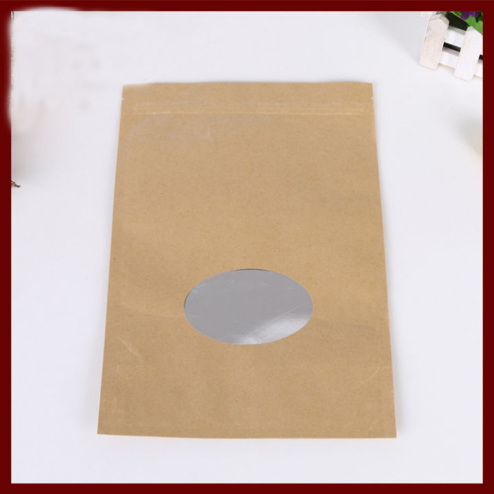 15-22-4-100ชิ้นziplockซีลถุงกระดาษคราฟท์หน้าต่างยืนขึ้นปิดผนึกกระเป๋าสำหรับของขวัญขนมและอาหารชาแพคเกจกระดาษ-zptcm3861