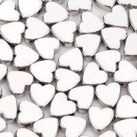 6 มม./8 มม.30pcs Silver สี Love Heart ทองแดงลูกปัดหลวม Spacer ลูกปัดสำหรับเครื่องประดับทำ DIY สร้อยข้อมือสร้อยคออุปกรณ์เสริม-bcco889