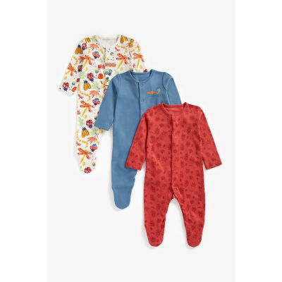 ชุดสลีพสูทเด็กทารก Mothercare nature play sleepsuits - 3 pack ZA015