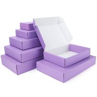 【hot】 5pcs / 10pcs purple violet gift box 3-layer corrugated carton supports customized size printing logo