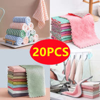 New 20PCS Microfiber Towel Absorbent Kitchen Cleaning Cloths Non-stick Oil Dish Towel Rags Napkins Household Cleaning Towel 2022