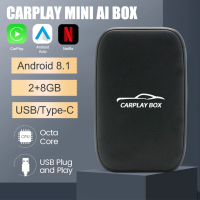 2023ใหม่ต่อสายตัวรับสัญญาณ WiFi สำหรับ CarPlay Android กล่อง AI แบบทั่วไปสำหรับเครื่องเล่นภาพเคลื่อนไหวหลายชนิด Netflix YouTube บัตร TF