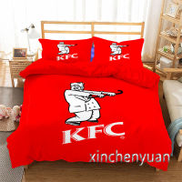 KFC 3D พิมพ์ผ้านวมชุด Twin Full Queen King Size ชุดเครื่องนอนผ้าปูที่นอนผ้าปูที่นอนสำหรับหนุ่ม K90