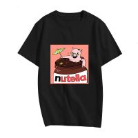 เสื้อยืดผ้าฝ้ายอะนิเมะการ์ตูน Nutella พิมพ์กราฟิกเสื้อผ้าสำหรับหญิง Tees หญิง Tshirt เสื้อผ้าแฟชั่นแขนสั้นผู้หญิงเสื้อยืด