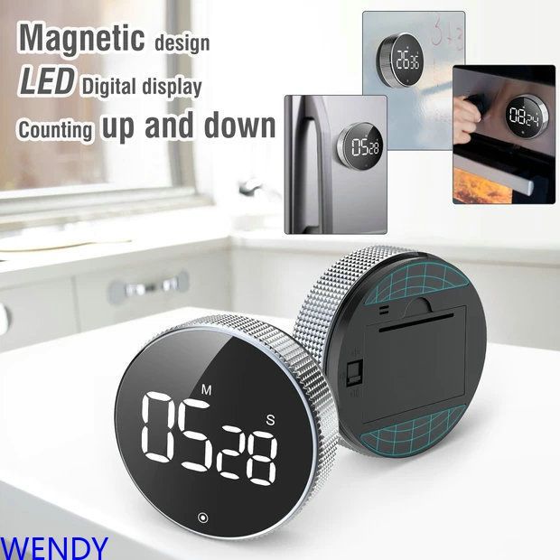 Multi-Functional Magnetic Countdown Timer with Alarm and Clock