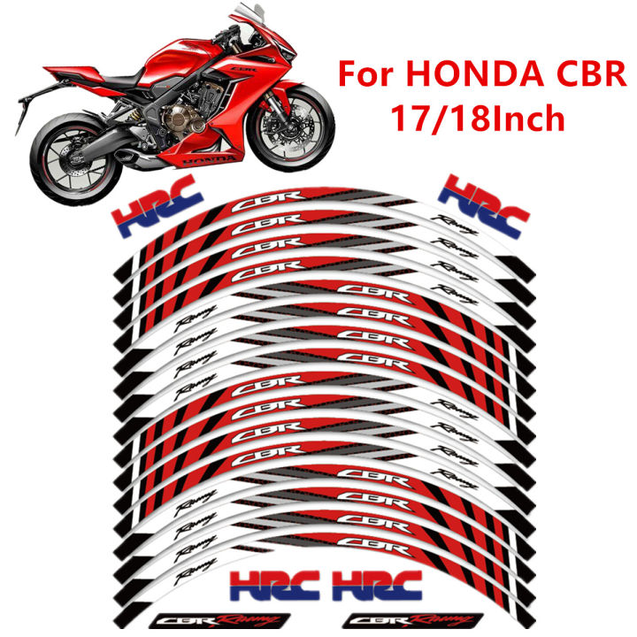 รถจักรยานยนต์-honda-cbr-ล้อสติกเกอร์สะท้อนแสง17-18นิ้ว-hrc-ไวนิลรูปลอกเปลี่ยนจักรยานจักรยาน