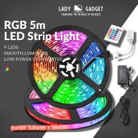 {ItalyNest shop}แถบไฟไฟเปลี่ยนสีเทป LED ริ้วสายไฟ RGB 5ม. กันน้ำระยะไกล