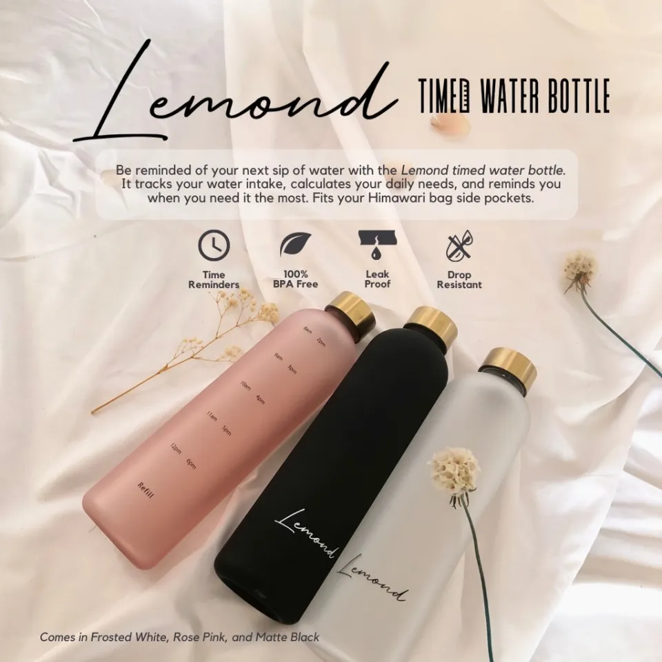 Lemond BPA Free Tritan Water Bottle with Timer Motivational 1L