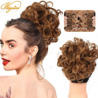 Ubeauty หยิก Chignon ยุ่งมวยผม Updo คลิปในแฮร์พีซต่อผม Wiht Hairpins ยืดหยุ่นวงผมสังเคราะห์มวยสีดำสีบลอนด์