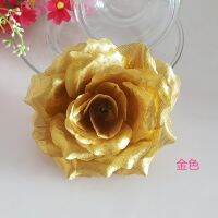 【cw】 10cm Gold RoseHead Artificial Flowers for WeddingDecorationFake FlowerGarland Accessories 10pcs/lot 【hot】 1