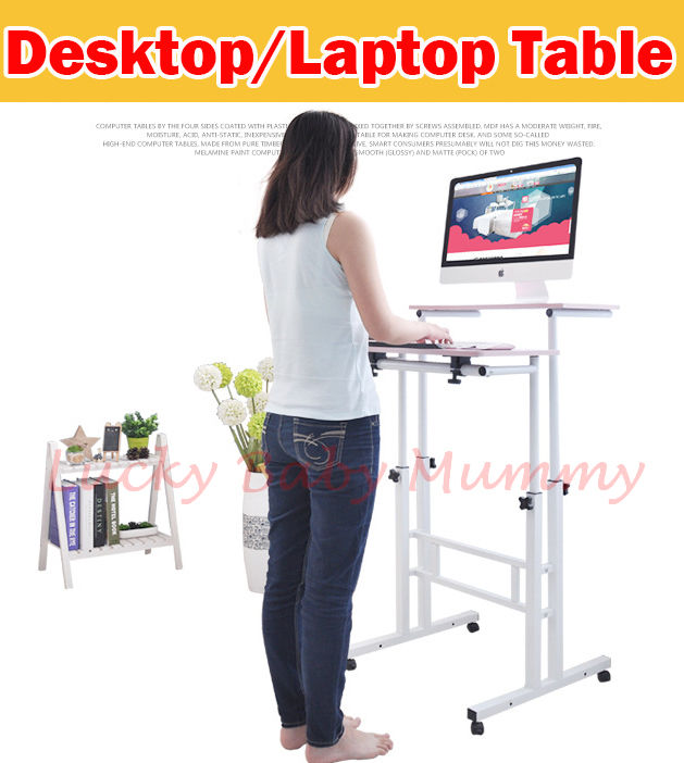 101】Movable Computer Laptop Table/Pc Desk/Standing Table / Rainbow | Lazada  Singapore