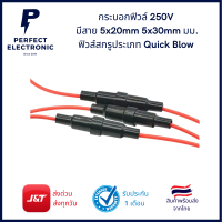 กระบอกฟิวล์ มีสาย5x20mm 5x30mm มม.ฟิวส์สกรูประเภท Quick Blow ฟิวส์ 250V