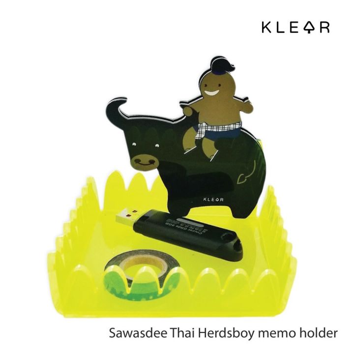 klearobject-sawasdee-thai-herdsboy-holder-อะคริลิคใส่กระดาษโน๊ต-กล่องใส่กระดาษโน๊ต-กล่องใส่นามบัตร-ของใช้บนโต๊ะทำงาน-กล่องอะคริลิค-ที่ใส่กระดาษโน๊ต