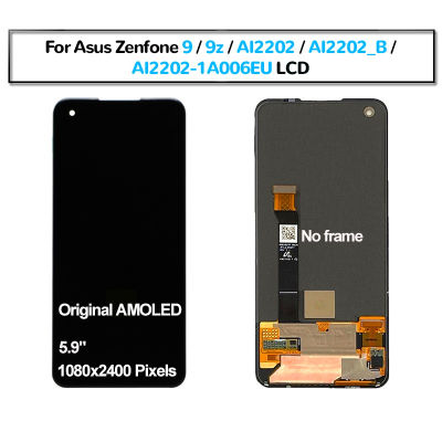 AMOLED สำหรับ Asus Zenfone 9 9z AI2202_B AI2202 AI2202-1A006EU แผงสัมผัสหน้าจอ Lcd Pantalla ประกอบหน้าจอดิจิตอล