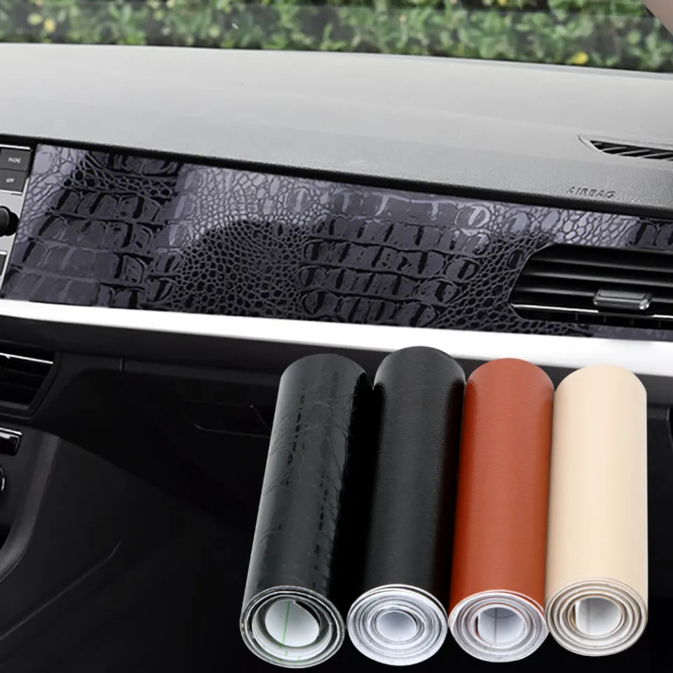 Black Crocodile Leather Grain Texture Vinyl Car Wrap Sticker Decal Film  Adhesive Sticker Interior Car Styling Covering Wrapping