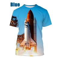2023 newNew Fashion Men Women 3D Space Shuttle T Shirt Men Women Funny Printed Rocket T Shirt