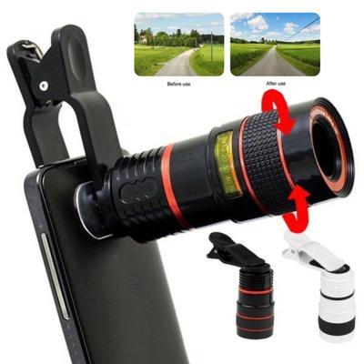 Mobile Phone Camera Lens Universal Clip On Phone Camera Lens 12X Telephoto Lens HD Telescope Lens for iPhone Xiaomi Samsung