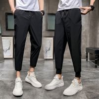 Beam foot black trousers men age season trend movement joker nine minutes of pants straight big yards leisure trousers