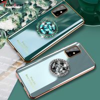 360 Diamond Finger Ring Plating Silicone Phone Case For Samsung Galaxy A13 A23 A33 A53 A73 4G 5G Soft TPU Cover