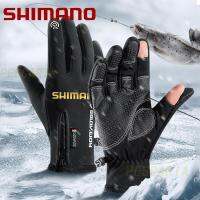 Shimano Winter Waterproof Mens Clothing Fishing Gloves Protection Fish Angling Gloves Fishing Clothes Winter 2 Finger Flip