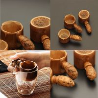 PS Store Home Kitchen Supplies Accessories Wooden Color Bamboo Tea Strainer Drinkware